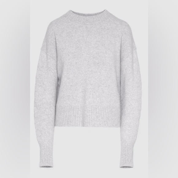 7 For All Mankind Cashmere Blend Crewneck Sweater White Sand - Picture 6 of 8